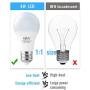 SHINESTAR 6-Pack A19 White LED Light Bulb 60 watt Equivalent, Daylight 5000K, Type A Bright LED Bulbs with E26 Medium Base, 120V 9W Energy Saving Lightbulbs, Non-dimmable