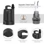 Submersible Water Pump, TACKLIFE Utility Pump, 1/3 Output HP, Automatic Sensor Switch, Max.2500 GPH, Up to 25ft, 10ft Cord, 3/4 in Adapter Check Valve