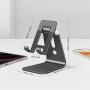 OMOTON C3 Cell Phone Stand for Desk, Larger and Exceptionally Stable, Adjustable Phone Cradle Holder with Bigger Body & Longer Arm, Compatible with iPhone, Tablets (7-10'') and More,Black