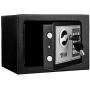 Mini Safe, Electronic Digital Security Safe Box, Password Keypad & Key Lock, for Home Office Hotel Business Use, Jewelry Gun Cash Valuables Storage, Solid Steel with 4 Batteries