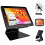 CarrieCathy iPad Desktop Anti-Theft Security Kiosk POS Stand Holder Enclosure with Lock & Key for Tablets iPad 2,3,4, iPad air, iPad air 2, iPad Pro 9.7'', iPad 2017 & 2018, Flip & Rotate Design, Black