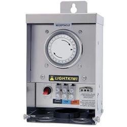 Lightkiwi U2184 75 Watt Heavy-Duty Stainless Steel (12V-15V) Multi-Tap Low Voltage Transformer for Landscape Lighting