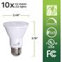 10 Pack PAR20 LED Bulb 75W Replacement, Bioluz LED Spot Light Bulb, 3000K Soft White, E26, 40 Degree Beam Angle, UL Listed
