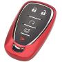 Red TPU Key Cover Case Fob Jacket Skin Glove Holder for 2017 2018 2019 Chevy Malibu Camaro Cruze Traverse Spark Sonic Volt Bolt Equinox HYQ4EA