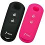 Alegender Qty(2) Silicone Smart Key Cover Case Jacket Protector Holder for Mazda 3 CX3 CX5 CX7 CX9 SPEED3 3 Buttons Smart Key Fob Remote Black Rose