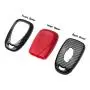 TANGSEN Key Fob Case for CHEVROLET Chevy BLAZER CAMARO CRUZE EQUINOX MALIBU SONIC TRAVERSE TRAX 5 Button Keyless Entry Remote Black Carbon Fiber Pattern ABS Red Silicone Cover