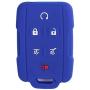 WERFDSR Sillicone key fob Skin key Cover Remote Case Protector Shell for 2015 2016 Chevrolet Suburban Tahoe GMC Yukon Smart Remote blue