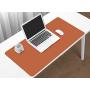 BOONA Desk Mat/Mouse Pad Protector-23.6x11.8 Multifunctional Ultra Thin Waterproof PU Leather Writing Pad for Office Laptop, Gaming Computer and Travel(60cmx30cm Double Side with Brown +Silvery)