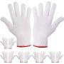 Hand Working Gloves Safety Grip Protection Work Gloves Men Women BBQ Thicker Industry Knitted Cut Repair Gloves Durable String Knit Light Weight for Work Safety Thick Cotton (6 Pairs)