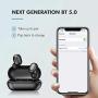 True Wireless Earbuds,Haylou GT1 Bluetooth 5.0 Sports HD Stereo Touch Control Ear Buds with IPX5 Waterproof/Fast Connection/Mini Case(Only 30g)/Total 12H Playtime (Black) (Black)