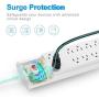 Power Strip with USB Ports, Bototek Surge Protector with 10 AC Outlets and 4 USB Charging Ports,1875W/15A, 2100 Joules, 6 Feet Long Extension Cord for Smartphone Tablets Home,Office & Hotel- White