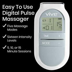 Vive Digital TENs Unit - Portable Muscle Stimulator Electrode Machine Pad Device - Electrotherapy Massager for Neck, Back, Nerve and Sciatica Pain Relief - Personal Electric Home EMS Stim Therapy