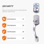 Keypad Deadbolt, Tacklife Electronic Keypad Lock Single Cylinder Front Door Handleset with Polo Knob Featuring 1-Touch Motorized Locking, Auto Locking and Easy to Install, Satin Nickel- EKPH1A