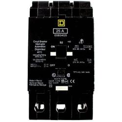 SCHNEIDER ELECTRIC 480Y/277-VOLT 25-AMP EGB34025 Miniature Circuit Breaker 480Y/277V 25A, Black