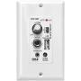 Wireless BT Receiver Wall Mount - 100W In-Wall Audio Control Receiver w/ Built-in Amplifier, USB/Microphone/Aux (3.5mm) Inputs, Speaker Terminal Block, Connect 2 Speakers, White - Pyle PWA15BT