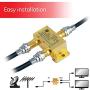 GE Digital 2-Way Coaxial Cable Splitter, 2.5 GHz 5-2500 MHz, RG6 Compatible, Works with HD TV, Satellite, High Speed Internet, Amplifier, Antenna, Gold Plated Connectors, Corrosion Resistant, 33526