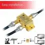 GE Digital 2-Way Coaxial Cable Splitter, 2.5 GHz 5-2500 MHz, RG6 Compatible, Works with HD TV, Satellite, High Speed Internet, Amplifier, Antenna, Gold Plated Connectors, Corrosion Resistant, 33526