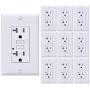 BESTTEN 20 Amp GFCI Outlet, Tamper-Resistant Receptacle with LED Indicator, Wallplate Included, ETL Certified (10 Pack)