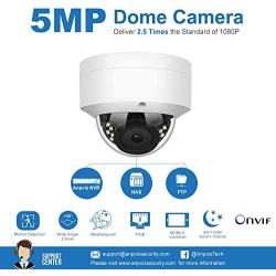 Anpviz 5MP PoE IP Dome Camera with Microphone, Audio, IP Security Camera Outdoor Night Vision 98ft Weatherproof IP66 Indoor Outdoor ONVIF Compaliant Wide Angle 2.8mm, #IPC-D250W-S