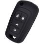 LemSa 2 Pack Keyless Entry Remote Car Flip Key Fob Outer Shell Cover Soft Rubber Silicone Protector Keyless Jacket Case for Chevrolet Camaro Cruze Chevy Equinox Sonic Terrain Key Fob, Black/Pink
