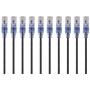 Monoprice - 115157 SlimRun Cat6A Ethernet Patch Cable - Snagless RJ45 UTP Pure Bare Copper Wire 10G 30AWG 5ft Black 10-Pack