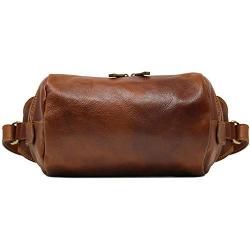 Floto Roma Leather Shoulder Sling Messenger Bag (Saddle Brown)