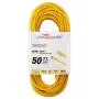 50 ft Extension Cord 14/3 SJTW with Lighted end - Yellow - Indoor / Outdoor Heavy Duty Extra Durability 13 AMP 125 Volts 1875 Watts by LifeSupplyUSA