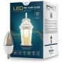 Euri Lighting EFL-140W-MD Flame Lantern Water Glass, with Integrated Security Light (3000K), Photocell and Motion-Sensor (Dusk-to-Dawn), White Housing