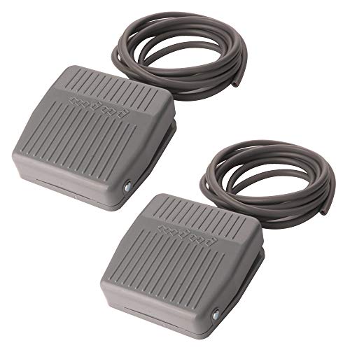Gebildet 2 Pieces Pedal Switch,Momentary Foot Pedal Switch AC 250V 10A SPDT NO NC Foot Operated Pedal Controller for CNC Industrial with Anti-Skid Rubber Surface