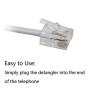 Telephone Cord Detangler, Uvital Anti-Tangle Telephone Handset Cable 360 Degree Rotating Landline Swivel Cord Untangler White (8 Pack)