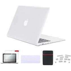 Se7enline MacBook Air Case A1465 A1370 Soft Touch Plastic Hard Shell Cover for MacBook Air 11 inch with Accessories Sleeve Bag, Keyboard Cover, Screen Protector, Dust Plug, Crystal Transparent
