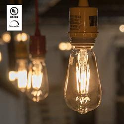 Vintage LED Edison Light Bulbs: 4 Watt, 2200K Warm Lightbulbs - Amber Gold Glass - 40 Watt Equivalent - E26 Base - Decorative Antique Light Bulb Set - 4 Pack