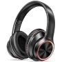 LETSCOM Active Noise Cancelling Headphones, Wireless Over-Ear Headphones, Bluetooth Headphones with Microphone, 35H Playtime, Deep Bass, Comfortable Protein Earpads for Travel Home Office-Black Red