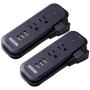 Power Strip with USB 2 Pack - NTONPOWER Travel Power Strip, 2 Outlets and 3 USB Portable Desktop Charging Station, 15 inches Wrapped Short Extension Cord, Compact for Cruise Ship, Nightstand and Hotel