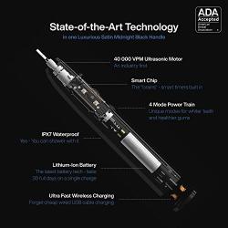 AquaSonic Black Series Ultra Whitening Toothbrush – ADA Accepted Rechargeable Toothbrush - 8 Brush Heads & Travel Case - Ultra Sonic Motor & Wireless Charging - 4 Modes w Smart Timer - Sonic Electric