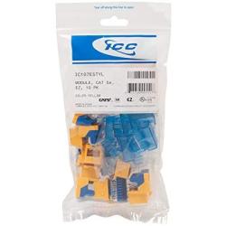 ICC CAT5e RJ45 Keystone Jack for EZ Style, Yellow, 10-Pack