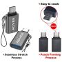 AGVEE [2 Pack] Zinc USB-C Male to USB-A 3.0 Female OTG Adapter & [2 Pack] USBC Female to USB-A 2.0 Male Converter, for MacBook Pro, iPad Pro 2020 Air 4, Galaxy S20 S10 Note 20 10, Pixel 2 3 4, Gray
