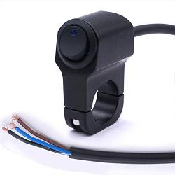 Taiss Universal 12v 7/8″ Blue Light Illuminated Motorcycle ATV Handlebar Push Button Switch Headlight Hazard Brake Fog Light ON/Off Aluminum Alloy Control Switch with 50cm Connect Line F010