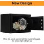 SamYerSafe Safe Box with Sensor Light,Security Safe with Electronic Digital Keypad Money Safe Steel Construction Hidden with Lock，Wall or Cabinet Anchoring Design for Office Home Hotel (Black)