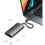 Satechi Aluminum Multi-Port Adapter V2 - 4K HDMI (60Hz), Gigabit Ethernet, USB-C Charging, SD/Micro Card Readers, USB 3.0 - Compatible with 2020 MacBook Air, 2020 MacBook Pro (Space Gray)