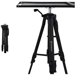 VANKYO Aluminum Tripod Projector Stand, Adjustable Laptop Stand, Multi-Function Stand, Computer Stand Adjustable Height 17 to 46 for Laptop with Plate and Carrying Bag (2-Black)