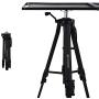 VANKYO Aluminum Tripod Projector Stand, Adjustable Laptop Stand, Multi-Function Stand, Computer Stand Adjustable Height 17 to 46 for Laptop with Plate and Carrying Bag (2-Black)