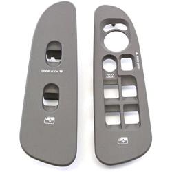 Red Hound Auto Replacement Power Window Bezel Set compatible with Dodge Ram Driver & Passenger Side Taupe Tan