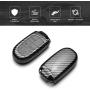 TANGSEN Smart Key Fob Case for DODGE RAM JEEP CHEROKEE 3 4 5 Button Keyless Entry Remote Personalized Protective Cover Plastic Carbon Fiber Pattern Black Silicone