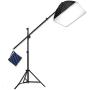 StudioFX H9004SB2 2400 Watt Large Photography Softbox Continuous Photo Lighting Kit 16'' x 24'' + Boom Arm Hairlight with Sandbag H9004SB2 by Kaezi