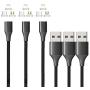 NetDotBasics 3in1 Magnetic Fast Charging & Data Sync Cable Compatible Micro USB, USB-C Smartphones and i-Products(6.6ft/3 Pack Black)