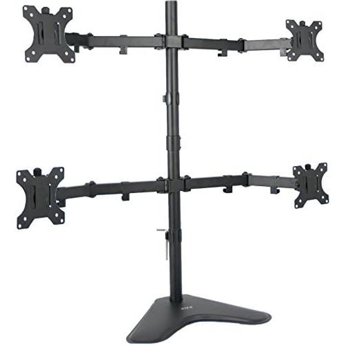 VIVO Quad LCD Computer Monitor Mount Free Standing Heavy Duty Desk Stand, Fully Adjustable, Holds 4 Screens up to 30 inches STAND-V004F