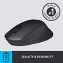 Logitech M330 Silent Plus Wireless Mouse – Enjoy Same Click Feel with 90% Less Click Noise, 2 Year Battery Life, Ergonomic Right-Hand Shape for Computers and Laptops, USB Unifying Receiver, Black