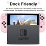 BRHE Dockable Switch Protective Case Cover for Nintendo Switch Joy-Con Controllers with Glass Screen Protector, Anti-Scratch Shock-Absorption Grip Cover - Pink