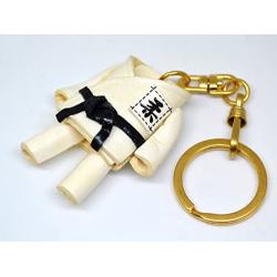 Judo Gi Uniform Sports 3D Leather Keychain(L) VANCA Craft-Collectible Keyring Charm Pendant Made in Japan